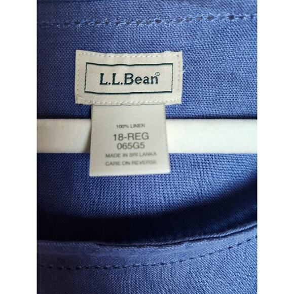 LL Bean Womens linen shift dress Midi sz 18  Beach Boho Lagenlook Minimalist - Picture 4 of 7